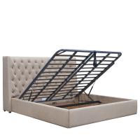 Кровать 1726 BEIGE бежевая с ящиком для белья. Фото №1