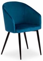 Кресло LA FONTAIN (mod. 004) вельвет/металл, 60 х 57 х 84 см , синий (HLR 63)/черный  (поставляется по 2 шт). Фото №1