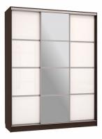 Бассо 2-600 с зеркалом (полки слева) венге/белый фото Бассо 2-600 с зеркалом (полки слева) венге/белый