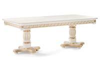 Стол деревянный Морнит 220(320)х110 молочный / золото фото Стол деревянный Морнит 220(320)х110 молочный / золото