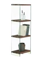 Стеллаж F-049-125H  прозрачный/коричневый. Фото №1