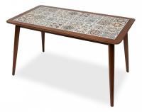 CT3052 Tanger стол с плиткой дерево гевея/плитка, 74*134*75см, Тёмный Дуб, рисунок - марокко фото CT3052 Tanger стол с плиткой дерево гевея/плитка, 74*134*75см, Тёмный Дуб, рисунок - марокко. Фото №1