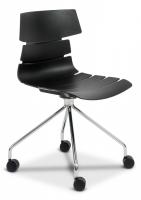 Стул офисный HANSEN (mod. 606-1) пластик/металл, 50х51х81 см, высота до сиденья 45 см, черный/хром (поставляется по 2 шт)