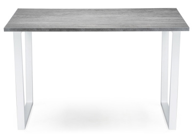 Стол деревянный Лота Лофт 120 25 мм белый матовый / бетон. Фото