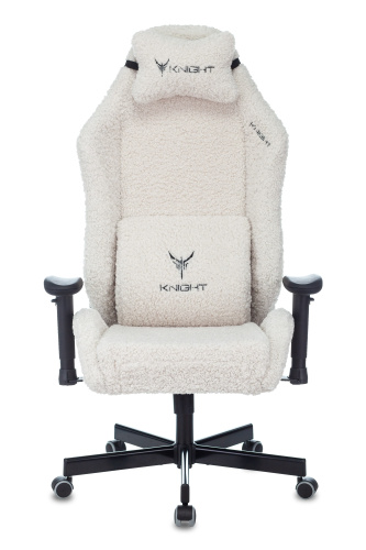 Кресло игровое Knight T1 молочный экомех с подголов. крестовина металл. Фото №5