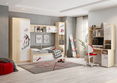 Энерджи Надстройка 1200 прямая дуб сонома/белый. Фото