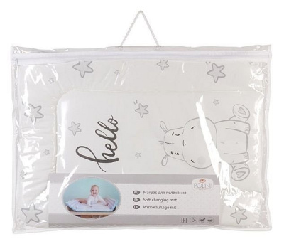 Матрас пеленальный Polini kids Бегемотик, серый. Фото №4