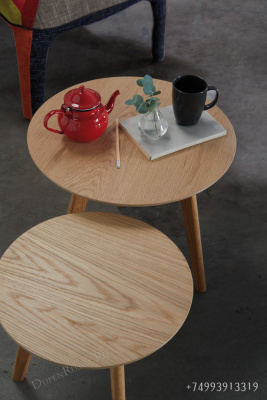 Комплект из двух круглых столиков CT-911 Дуб фото Комплект из двух круглых столиков CT-911 Дуб. Фото №5