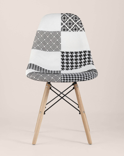 Стул DSW пэчворк черно-белый. Фото №6