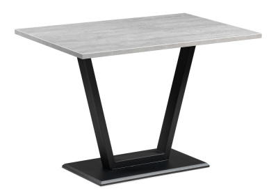 Стол деревянный Мичиган Лофт 110х70 25 мм бетон / черный матовый. Фото №2