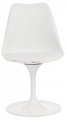 Стул TULIP FASHION CHAIR (mod.109) металл/пластик/PU, 55x48x81см, белый / белый  (поставляется по 2 шт). Фото