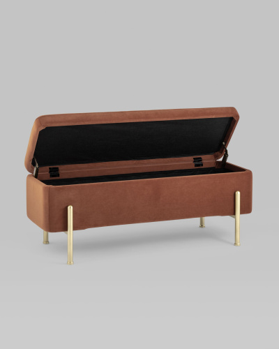 Банкетка Болейн с ящиком велюр терракотовый. Фото №6