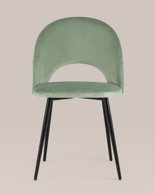 Стул Меган велюр с ромбами фисташковый. Фото