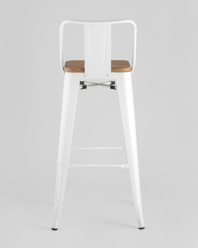 Стул барный TOLIX WOOD со спинкой белый глянцевый. Фото №6