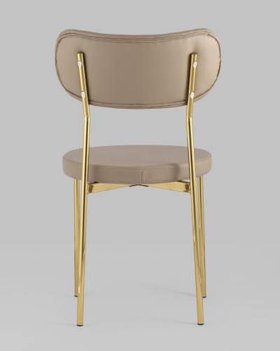 Стул Барбара экокожа бежевая золотые ножки. Фото №6
