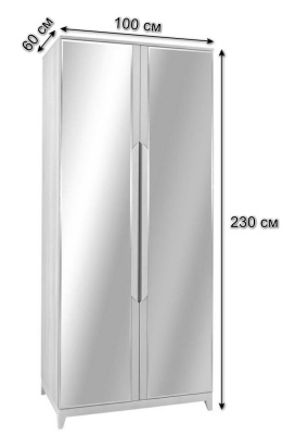 Шкаф двухстворчатый с зеркалами Сканди Сапфир. Фото