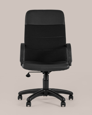 Кресло офисное Чарли экокожа ткань черный. Фото