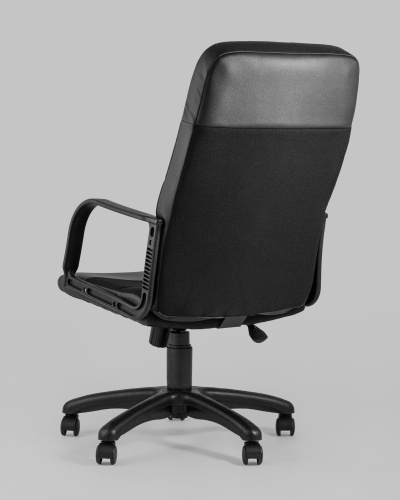 Кресло офисное Чарли экокожа ткань черный. Фото №7