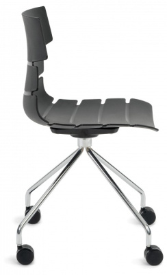 Стул офисный HANSEN (mod. 606-1) пластик/металл, 50х51х81 см, высота до сиденья 45 см, черный/хром (поставляется по 2 шт). Фото