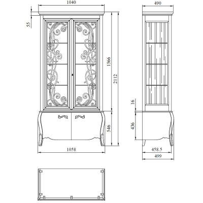 Шкаф с витриной Тэсоро ГМ 6352. Фото №5
