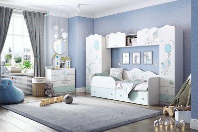 Бонни Шкаф комбинированный (с ящ. 1-створчатый) белый рамух/Кэнди. Фото №2