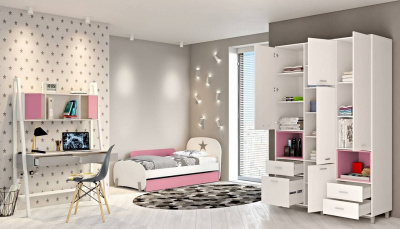 Шкаф комбинированный Polini Kids Mirum, белый. Фото №3