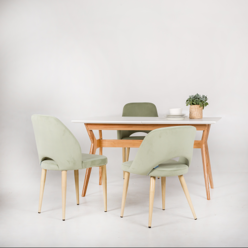 Стол Нарвик раскладной 120-160 ОРЕХ-Белый. Фото №9