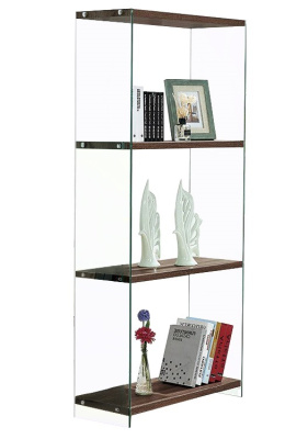 Стеллаж F-049-165H прозрачный/коричневый. Фото