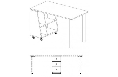 Стол приставной на двух металлических опорах Силуэт. Фото