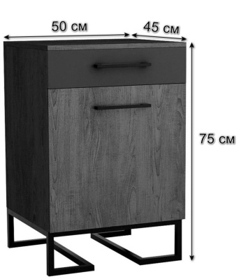 Тумба для обуви с ящиком Loft Дуб табак/Графит. Фото №3