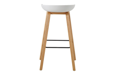 Стул барный BY003 белый бук/матовый черный металл. Фото №5