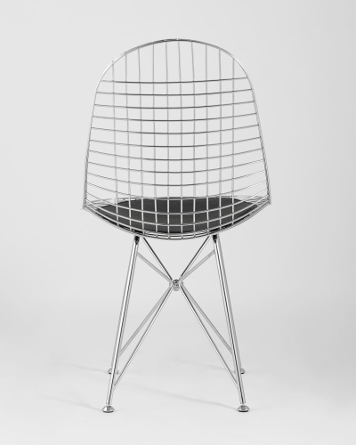 Стул обеденный Eiffel хромированный с черной подушкой. Фото №6