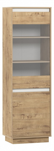 Virginia НМ 011.82 Шкаф для посуды Белый Скандинавский/Дуб Бунратти. Фото №1