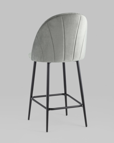 Стул полубарный Логан велюр серый. Фото №7