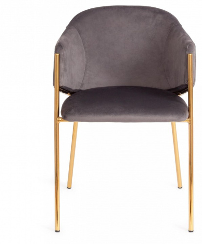 Стул  KRONOS (mod. 8158) металл/вельвет, серый/золотые ножки, G062-40 (поставляется по 2 шт). Фото №2