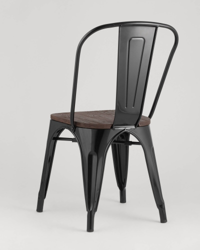 Стул TOLIX WOOD черный глянцевый. Фото №6