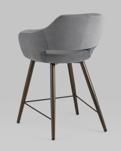 Стул полубарный Саймон велюр тёмно-серый. Фото №7