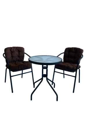 Комплект садовый "Бистро" BISTRO с коричневыми подушками. Фото №3