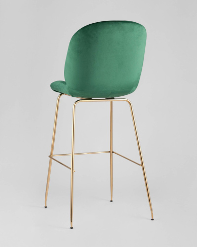 Стул барный Beetle со спинкой изумрудный. Фото №7