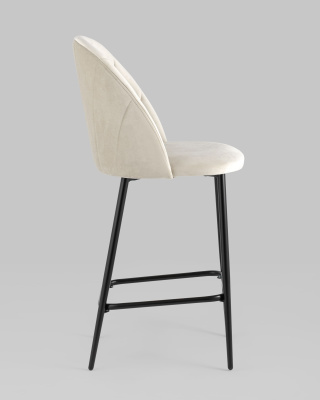 Стул полубарный Логан велюр бежевый. Фото