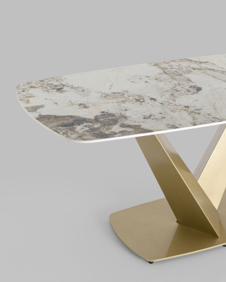 Стол обеденный Аврора 180*90 керамика светлая фото Стол обеденный Аврора 180*90 керамика светлая. Фото №5