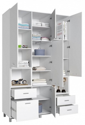 Шкаф комбинированный Polini Kids Mirum, белый. Фото №3