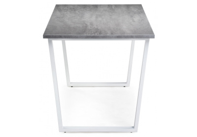 Стол деревянный Лота Лофт 120 25 мм белый матовый / бетон. Фото