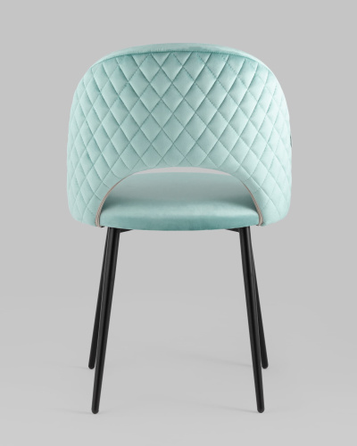 Стул Меган велюр с ромбами пыльно-голубой. Фото №6