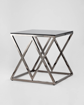 Журнальный стол 55*55 ИНСИГНИЯ сталь темный хром стекло smoke фото Журнальный стол 55*55 ИНСИГНИЯ сталь темный хром стекло smoke. Фото №3