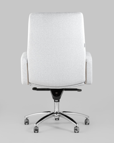 Кресло руководителя Лансет микровелюр светло-серый. Фото №6