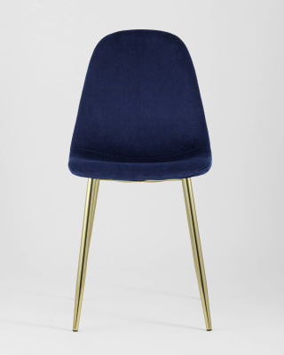 Стул Валенсия велюр синий золотые ножки. Фото