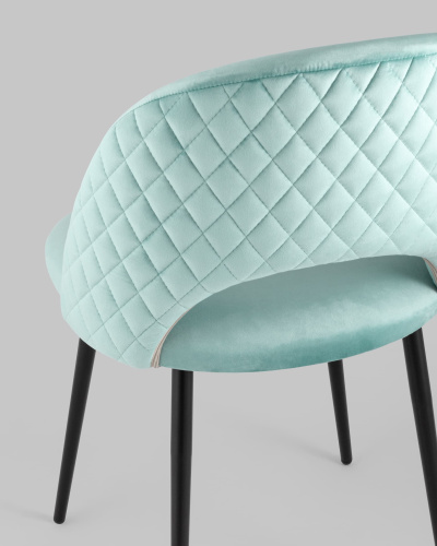 Стул Меган велюр с ромбами пыльно-голубой. Фото №9