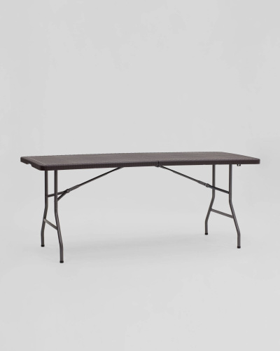 Стол складной чемодан пластиковый Кейт 180 коричневый. Фото №5